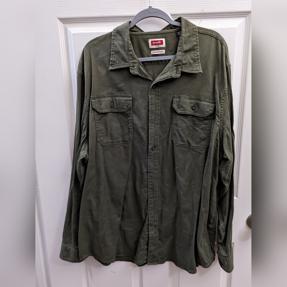 Men's Olive Green Long Sleeve - 2XL